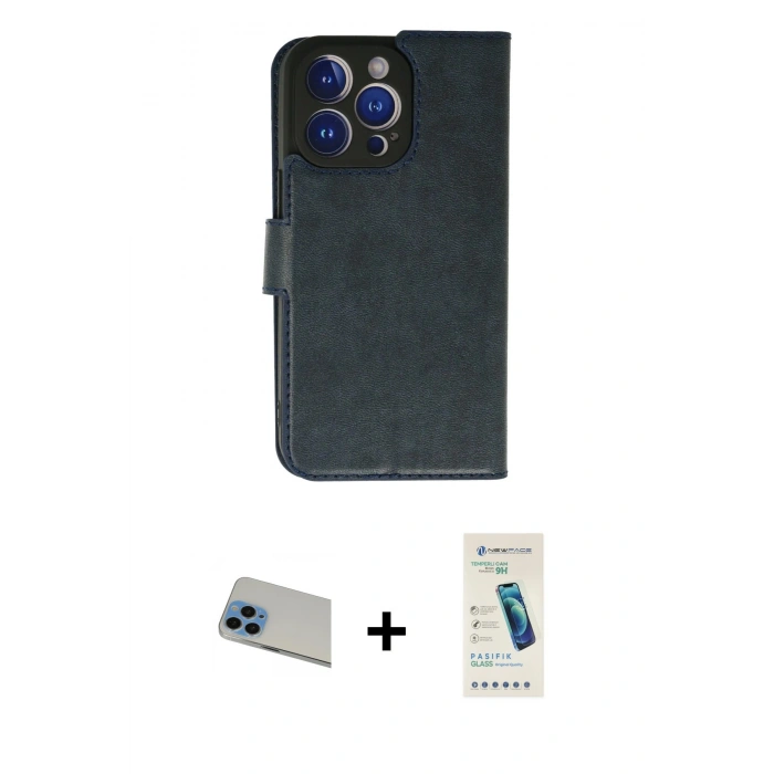MARSİLYAN™- iPhone 13 Pro Max Kılıf Siluet Işık Serisi - Şeffaf Pasifik Cam Ekran Koruyucu + Rainbow Kamera Lens Koruma Cam - MI