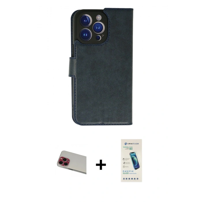 MARSİLYAN™- iPhone 13 Pro Max Kılıf Siluet Işık Serisi - Şeffaf Pasifik Cam Ekran Koruyucu + Rainbow Kamera Lens Koruma Cam - KI