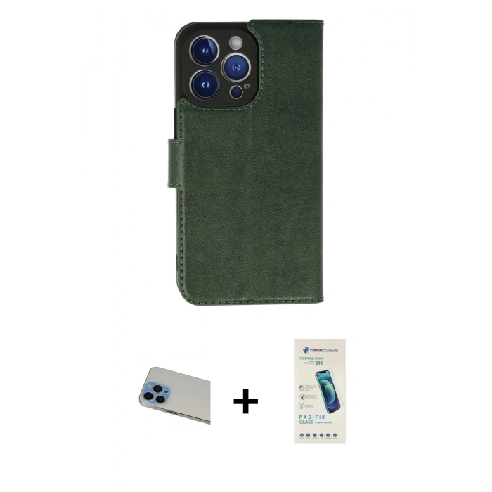 MARSİLYAN™- iPhone 13 Pro Max Kılıf Siluet Işık Serisi - Şeffaf Pasifik Cam Ekran Koruyucu + Rainbow Kamera Lens Koruma Cam - MI