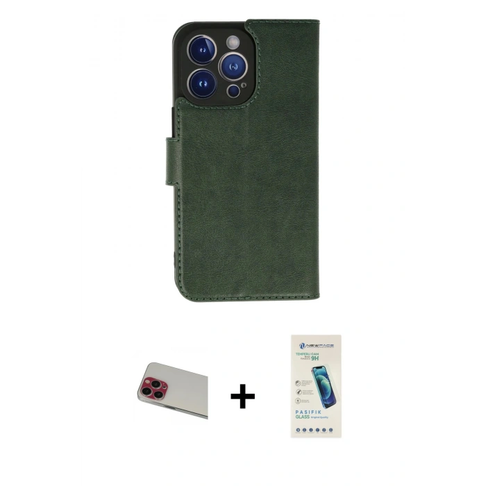 MARSİLYAN™- iPhone 13 Pro Max Kılıf Siluet Işık Serisi - Şeffaf Pasifik Cam Ekran Koruyucu + Rainbow Kamera Lens Koruma Cam - KI