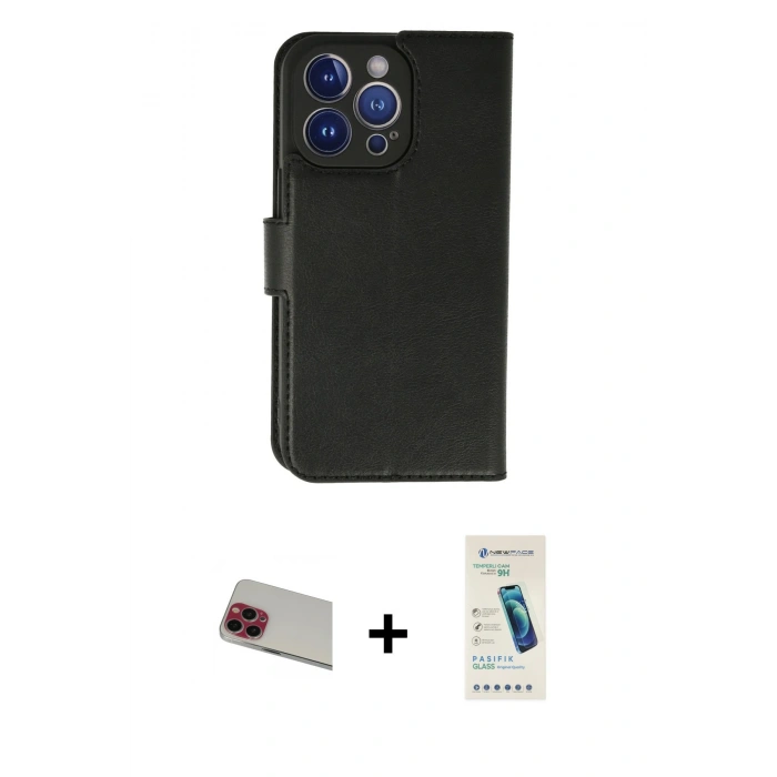 MARSİLYAN™- iPhone 13 Pro Max Kılıf Siluet Işık Serisi - Şeffaf Pasifik Cam Ekran Koruyucu + Rainbow Kamera Lens Koruma Cam - KI