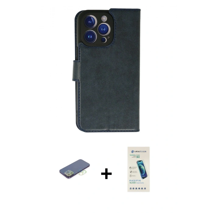 MARSİLYAN™- iPhone 13 Pro Max Kılıf Siluet Işık Serisi - Şeffaf Pasifik Cam Ekran Koruyucu + Renkli Kamera Lens Koruma Cam - YL