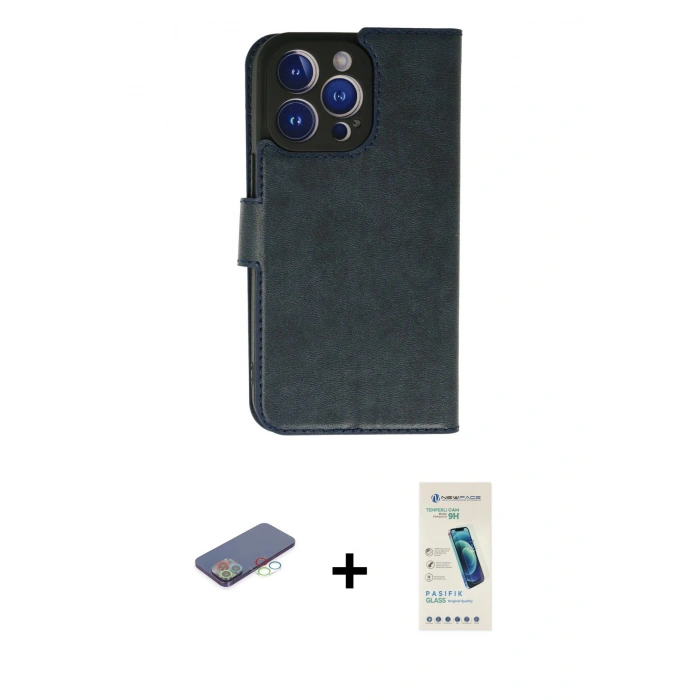 MARSİLYAN™- iPhone 13 Pro Max Kılıf Siluet Işık Serisi - Şeffaf Pasifik Cam Ekran Koruyucu + Renkli Kamera Lens Koruma Cam - MI