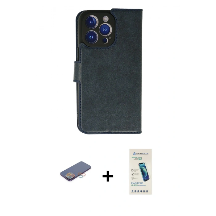 MARSİLYAN™- iPhone 13 Pro Max Kılıf Siluet Işık Serisi - Şeffaf Pasifik Cam Ekran Koruyucu + Renkli Kamera Lens Koruma Cam - PE