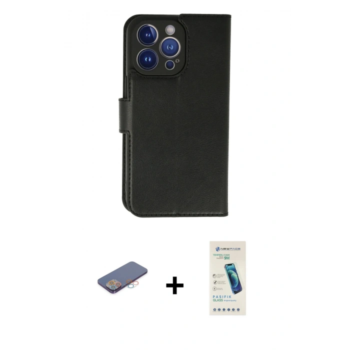 MARSİLYAN™- iPhone 13 Pro Max Kılıf Siluet Işık Serisi - Şeffaf Pasifik Cam Ekran Koruyucu + Renkli Kamera Lens Koruma Cam - PE