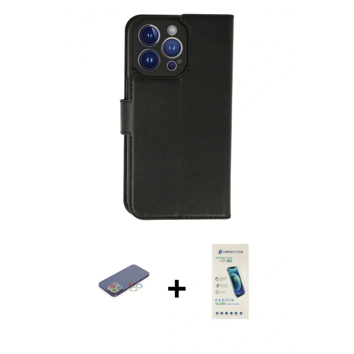 MARSİLYAN™- iPhone 13 Pro Max Kılıf Siluet Işık Serisi - Şeffaf Pasifik Cam Ekran Koruyucu + Renkli Kamera Lens Koruma Cam - MI