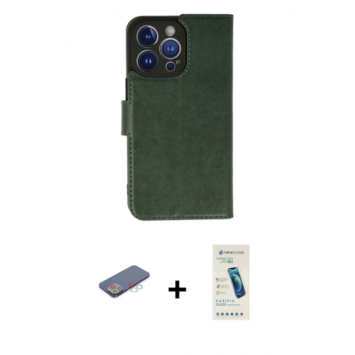 MARSİLYAN™- iPhone 13 Pro Max Kılıf Siluet Işık Serisi - Şeffaf Pasifik Cam Ekran Koruyucu + Renkli Kamera Lens Koruma Cam - MI