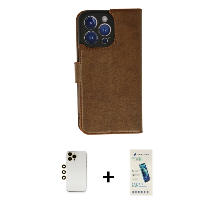 MARSİLYAN™- iPhone 13 Pro Max Kılıf Siluet Işık Serisi - Şeffaf Pasifik Cam Ekran Koruyucu + Shine Kamera Lens - GD
