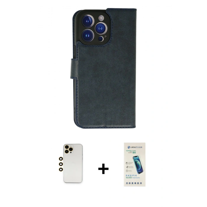 MARSİLYAN™- iPhone 13 Pro Max Kılıf Siluet Işık Serisi - Şeffaf Pasifik Cam Ekran Koruyucu + Shine Kamera Lens - GD