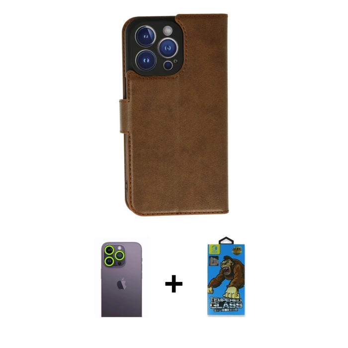 MARSİLYAN™- iPhone 13 Pro Max Kılıf Siluet Işık Serisi - Siyah 18D Cam Ekran Koruyucu + Neon Fosforlu Kamera Lens - YL