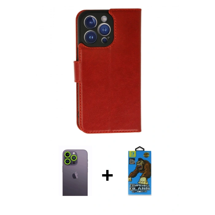 MARSİLYAN™- iPhone 13 Pro Max Kılıf Siluet Işık Serisi - Siyah 18D Cam Ekran Koruyucu + Neon Fosforlu Kamera Lens - YL