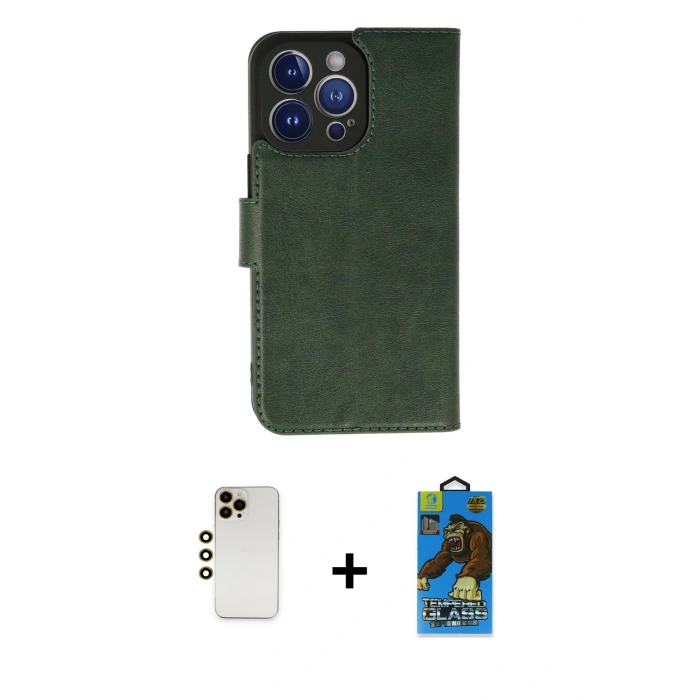 MARSİLYAN™- iPhone 13 Pro Max Kılıf Siluet Işık Serisi - Siyah 18D Cam Ekran Koruyucu + Shine Kamera Lens - GD
