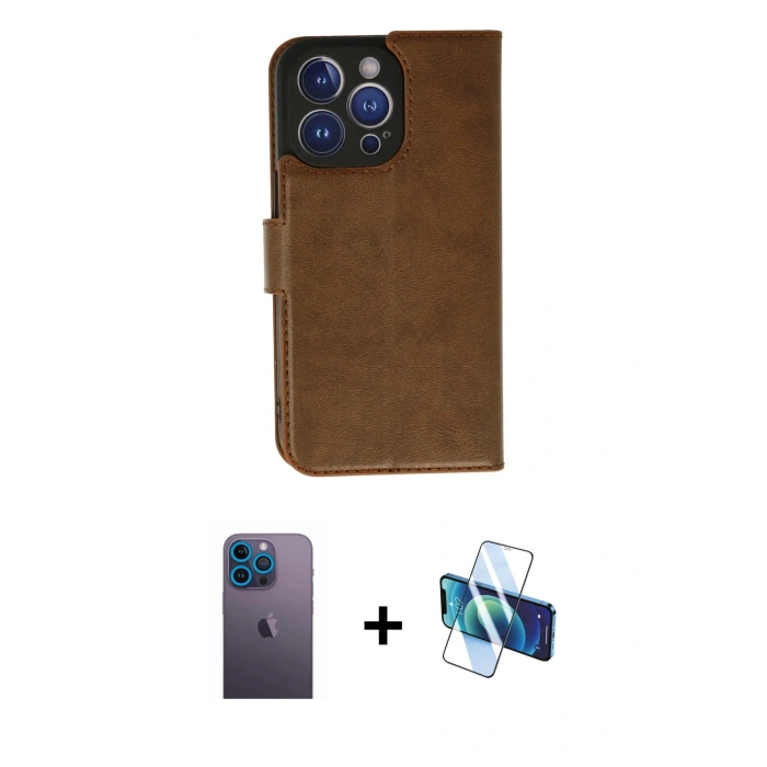 MARSİLYAN™- iPhone 13 Pro Max Kılıf Siluet Işık Serisi - Siyah 3D Antistatik Cam Ekran Koruyucu + Neon Fosforlu Kamera Lens - MI