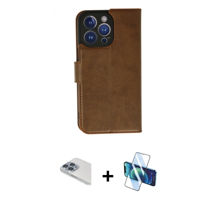 MARSİLYAN™- iPhone 13 Pro Max Kılıf Siluet Işık Serisi - Siyah 3D Antistatik Cam Ekran Koruyucu + Pers Alüminyum Kamera Lens - SABE