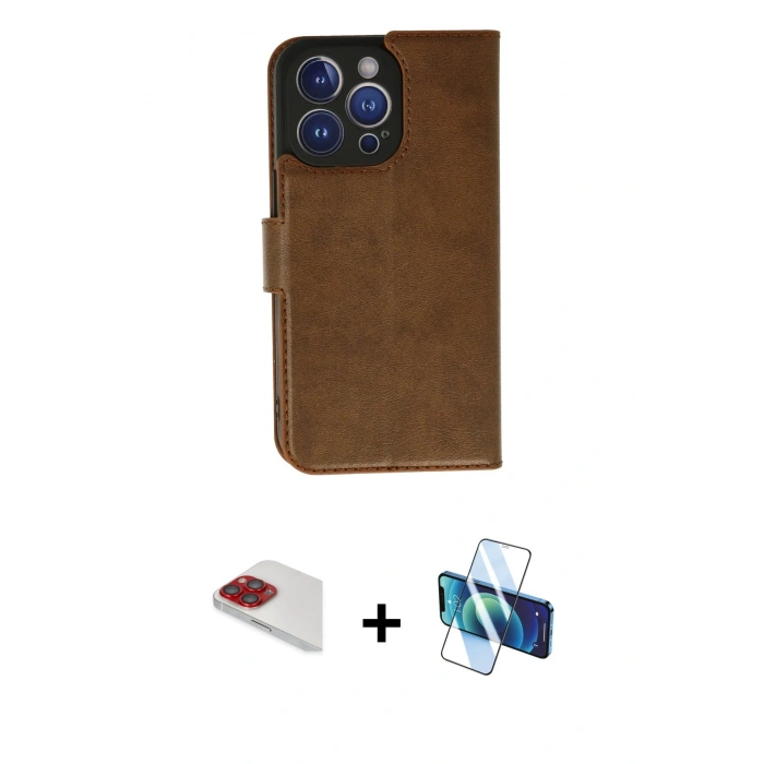 MARSİLYAN™- iPhone 13 Pro Max Kılıf Siluet Işık Serisi - Siyah 3D Antistatik Cam Ekran Koruyucu + Pers Alüminyum Kamera Lens - KI