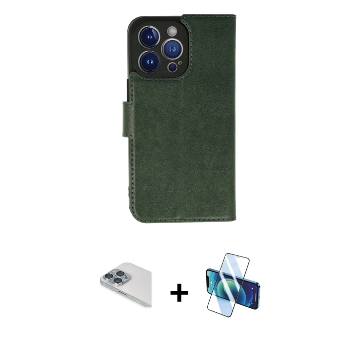 MARSİLYAN™- iPhone 13 Pro Max Kılıf Siluet Işık Serisi - Siyah 3D Antistatik Cam Ekran Koruyucu + Pers Alüminyum Kamera Lens - SABE