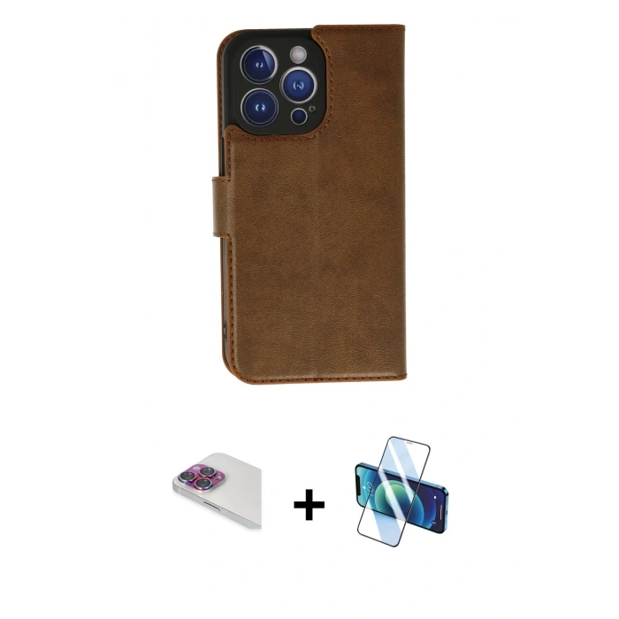 MARSİLYAN™- iPhone 13 Pro Max Kılıf Siluet Işık Serisi - Siyah 3D Antistatik Cam Ekran Koruyucu + Pers Alüminyum Kamera Lens - GI