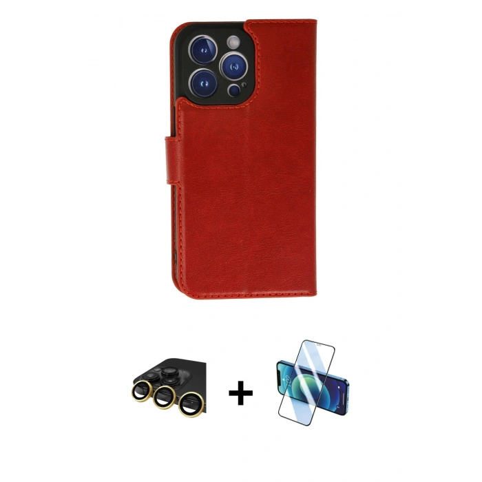 MARSİLYAN™- iPhone 13 Pro Max Kılıf Siluet Işık Serisi - Siyah 3D Antistatik Cam Ekran Koruyucu + Raze Metal Kamera Lens - GD