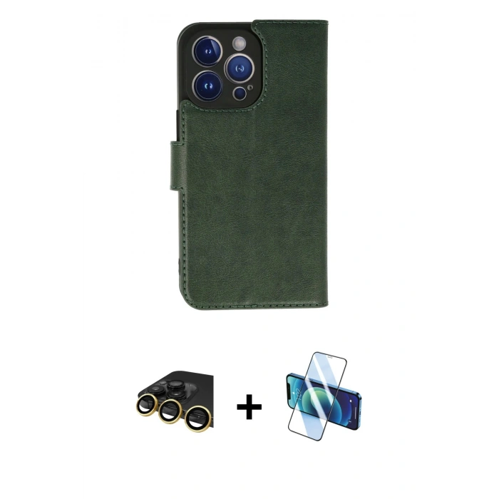 MARSİLYAN™- iPhone 13 Pro Max Kılıf Siluet Işık Serisi - Siyah 3D Antistatik Cam Ekran Koruyucu + Raze Metal Kamera Lens - GD