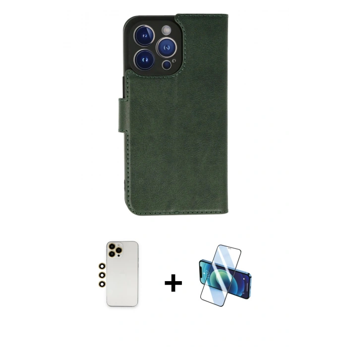 MARSİLYAN™- iPhone 13 Pro Max Kılıf Siluet Işık Serisi - Siyah 3D Antistatik Cam Ekran Koruyucu + Shine Kamera Lens - GD