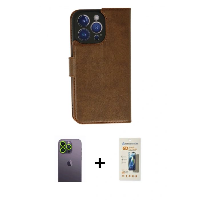 MARSİLYAN™- iPhone 13 Pro Max Kılıf Siluet Işık Serisi - Siyah 6D Mat Seramik Hayalet Nano Ekran Koruyucu + Neon Fosforlu Kamera Lens - YL
