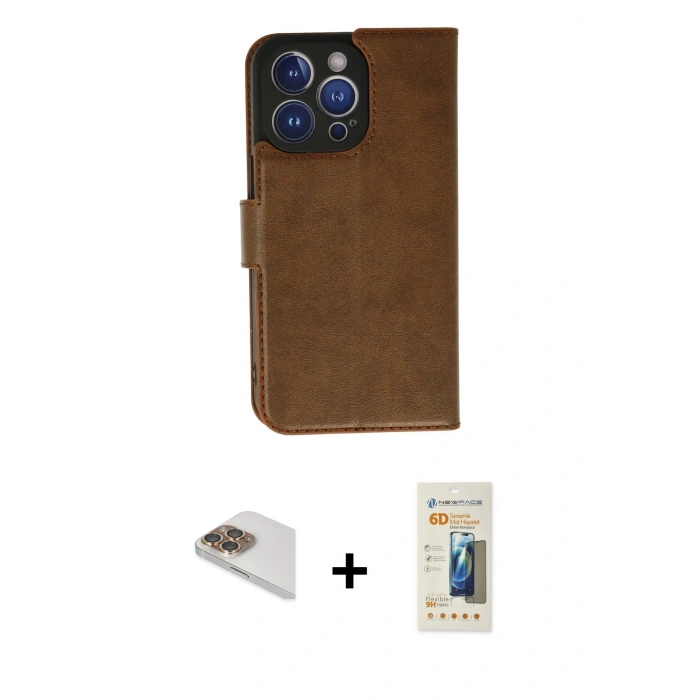 MARSİLYAN™- iPhone 13 Pro Max Kılıf Siluet Işık Serisi - Siyah 6D Mat Seramik Hayalet Nano Ekran Koruyucu + Pers Alüminyum Kamera Lens - GD
