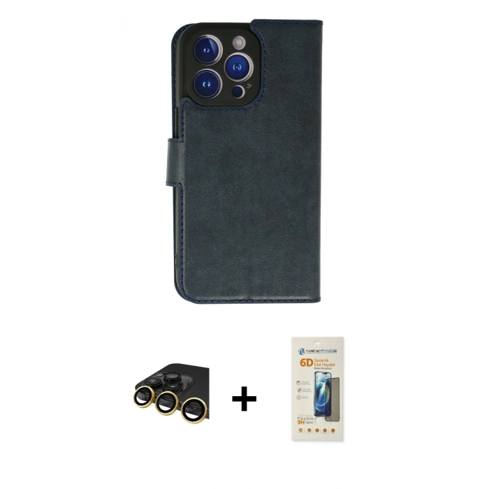 MARSİLYAN™- iPhone 13 Pro Max Kılıf Siluet Işık Serisi - Siyah 6D Mat Seramik Hayalet Nano Ekran Koruyucu + Raze Metal Kamera Lens - GD