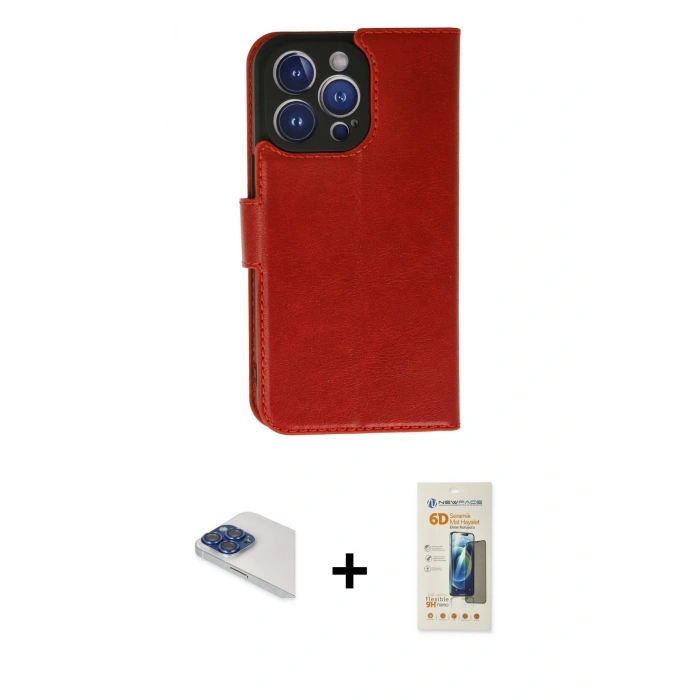MARSİLYAN™- iPhone 13 Pro Max Kılıf Siluet Işık Serisi - Siyah 6D Mat Seramik Hayalet Nano Ekran Koruyucu + Pers Alüminyum Kamera Lens - LT