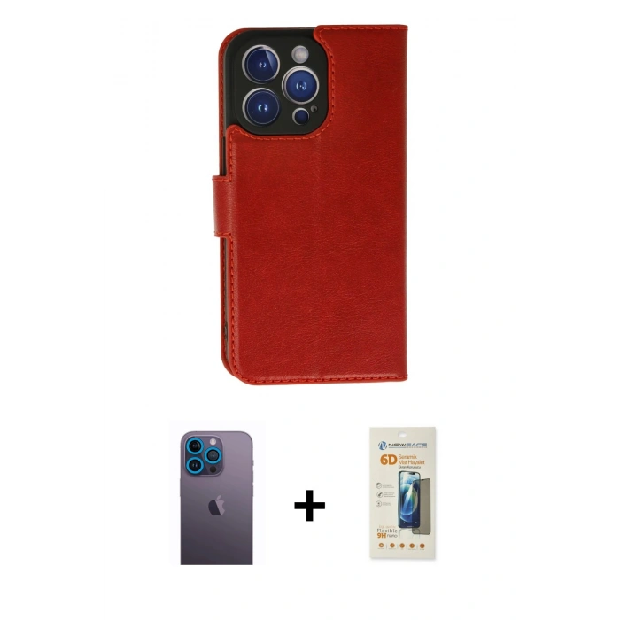 MARSİLYAN™- iPhone 13 Pro Max Kılıf Siluet Işık Serisi - Siyah 6D Mat Seramik Hayalet Nano Ekran Koruyucu + Mavi Neon Fosforlu Kamera Lens