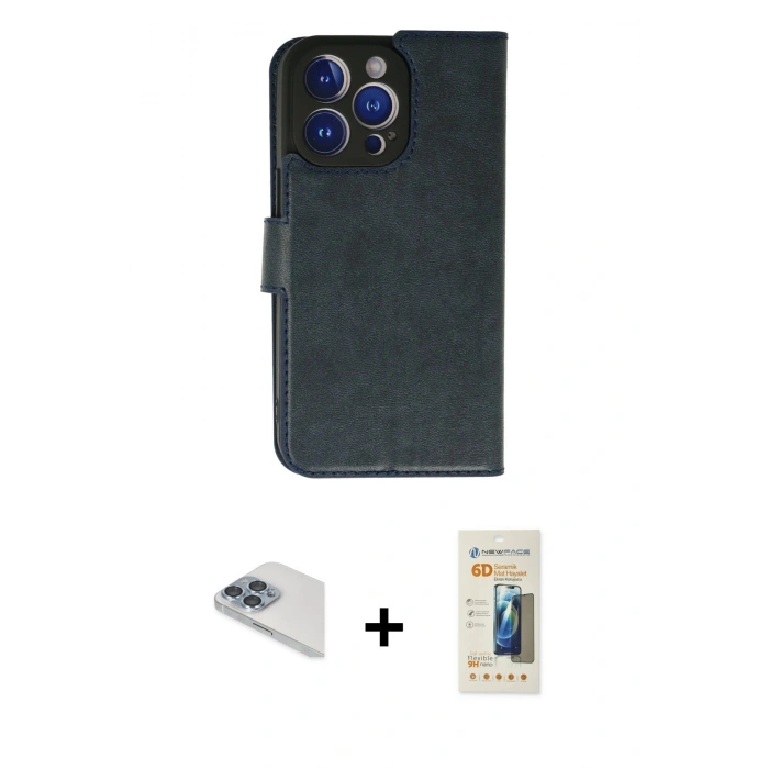 MARSİLYAN™- iPhone 13 Pro Max Kılıf Siluet Işık Serisi - Siyah 6D Mat Seramik Hayalet Nano Ekran Koruyucu + Pers Alüminyum Kamera Lens - SABE