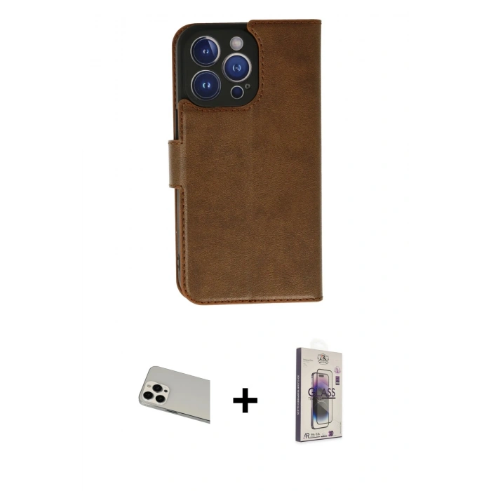 MARSİLYAN™- iPhone 13 Pro Max Kılıf Siluet Işık Serisi - Siyah Bilvis 3D Cam Ekran Koruyucu + Beyaz Rainbow Kamera Lens Koruma Cam