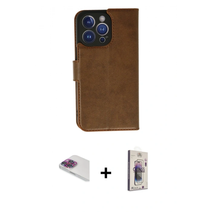 MARSİLYAN™- iPhone 13 Pro Max Kılıf Siluet Işık Serisi - Siyah Bilvis 3D Cam Ekran Koruyucu + Pers Alüminyum Kamera Lens - GI