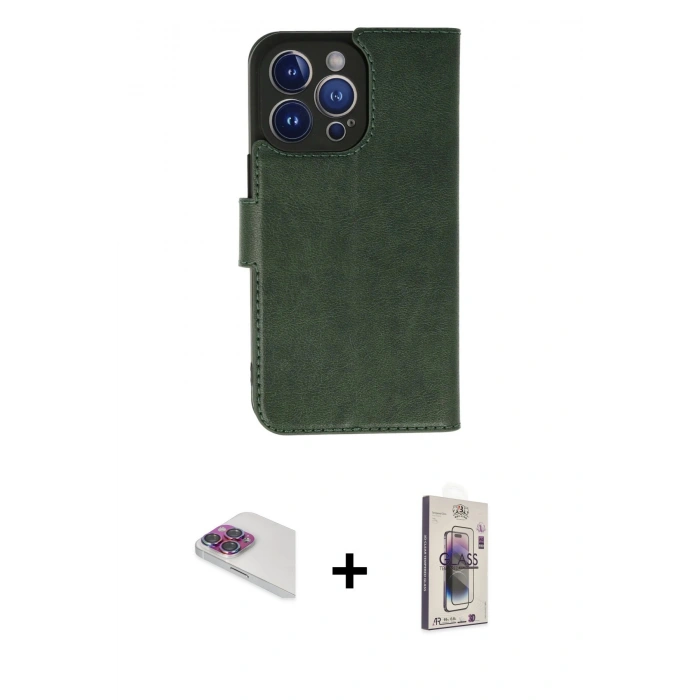 MARSİLYAN™- iPhone 13 Pro Max Kılıf Siluet Işık Serisi - Siyah Bilvis 3D Cam Ekran Koruyucu + Pers Alüminyum Kamera Lens - GI