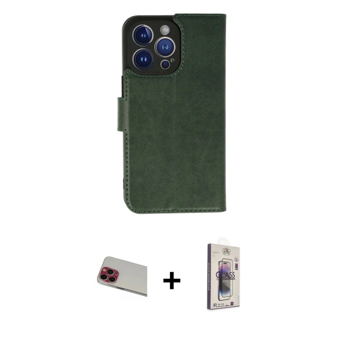 MARSİLYAN™- iPhone 13 Pro Max Kılıf Siluet Işık Serisi - Siyah Bilvis 3D Cam Ekran Koruyucu + Rainbow Kamera Lens Koruma Cam - KI