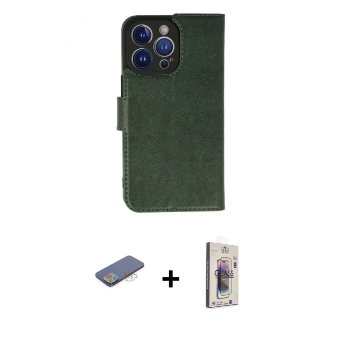 MARSİLYAN™- iPhone 13 Pro Max Kılıf Siluet Işık Serisi - Siyah Bilvis 3D Cam Ekran Koruyucu + Renkli Kamera Lens Koruma Cam - MI