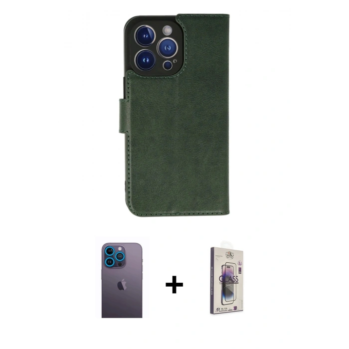 MARSİLYAN™- iPhone 13 Pro Max Kılıf Siluet Işık Serisi - Siyah Bilvis 3D Cam Ekran Koruyucu + Neon Fosforlu Kamera Lens - MI