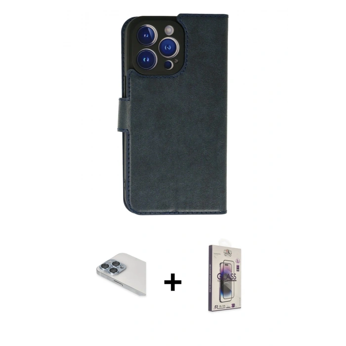 MARSİLYAN™- iPhone 13 Pro Max Kılıf Siluet Işık Serisi - Siyah Bilvis 3D Cam Ekran Koruyucu + Pers Alüminyum Kamera Lens - SABE