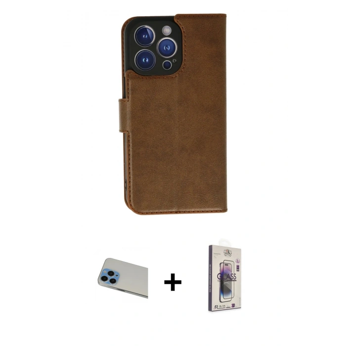 MARSİLYAN™- iPhone 13 Pro Max Kılıf Siluet Işık Serisi - Siyah Bilvis 3D Cam Ekran Koruyucu + Rainbow Kamera Lens Koruma Cam - MI