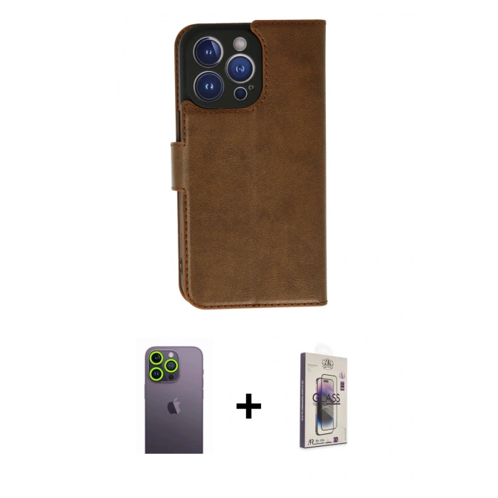 MARSİLYAN™- iPhone 13 Pro Max Kılıf Siluet Işık Serisi - Siyah Bilvis 3D Cam Ekran Koruyucu + Neon Fosforlu Kamera Lens - YL