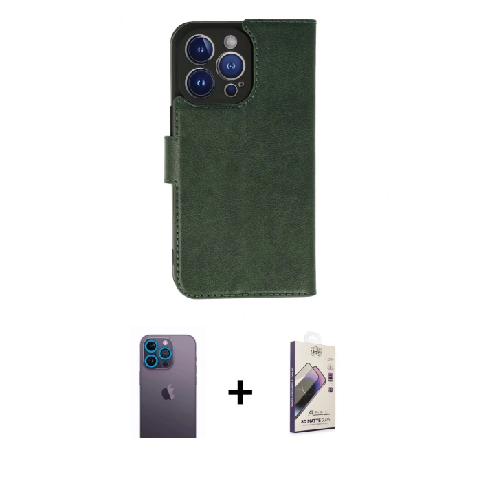 MARSİLYAN™- iPhone 13 Pro Max Kılıf Siluet Işık Serisi - Siyah Bilvis 3D Mat Cam Ekran Koruyucu + Mavi Neon Fosforlu Kamera Lens