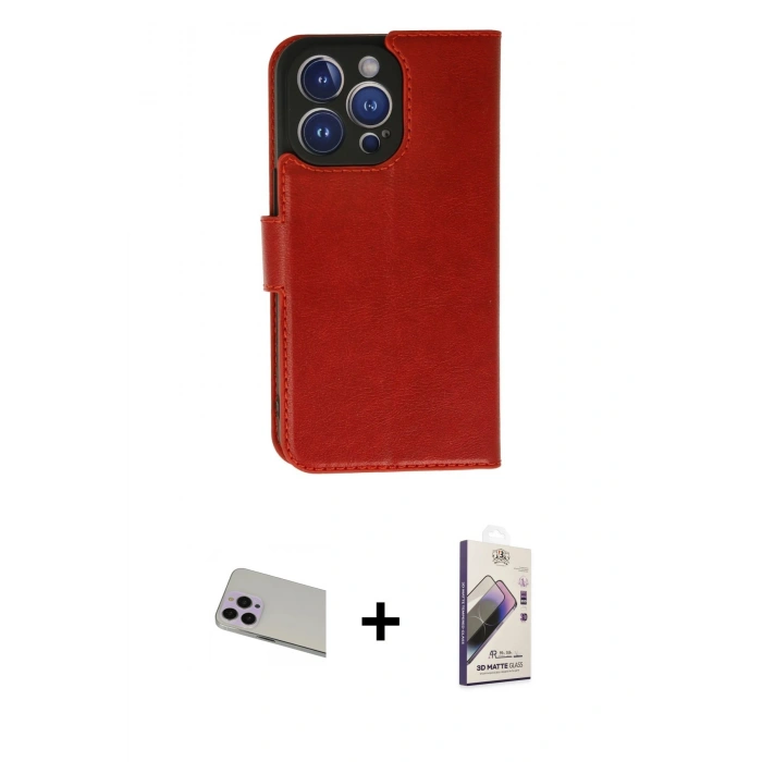 MARSİLYAN™- iPhone 13 Pro Max Kılıf Siluet Işık Serisi - Siyah Bilvis 3D Mat Cam Ekran Koruyucu + Rainbow Kamera Lens Koruma Cam - MR