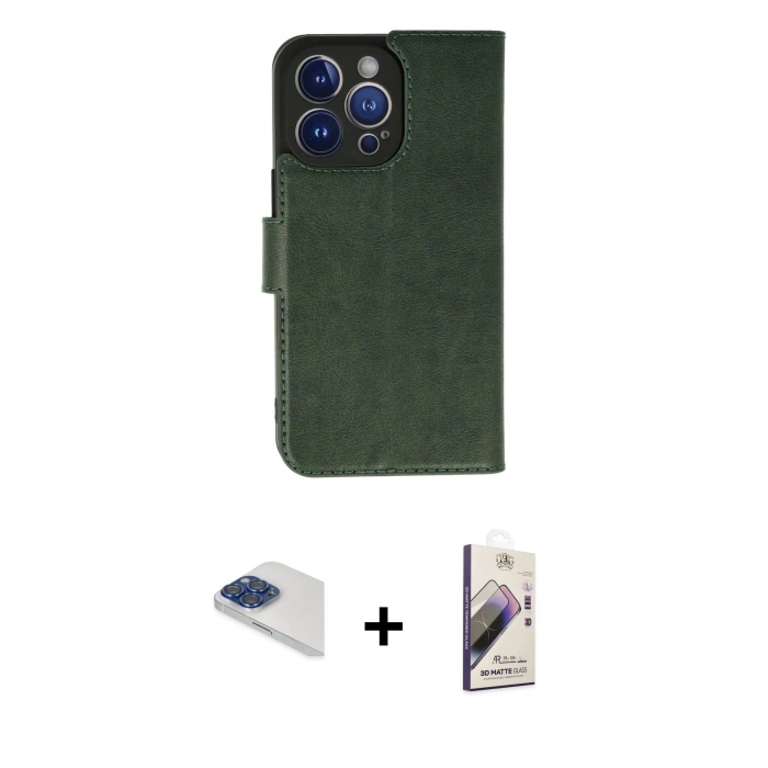 MARSİLYAN™- iPhone 13 Pro Max Kılıf Siluet Işık Serisi - Siyah Bilvis 3D Mat Cam Ekran Koruyucu + Pers Alüminyum Kamera Lens - LT