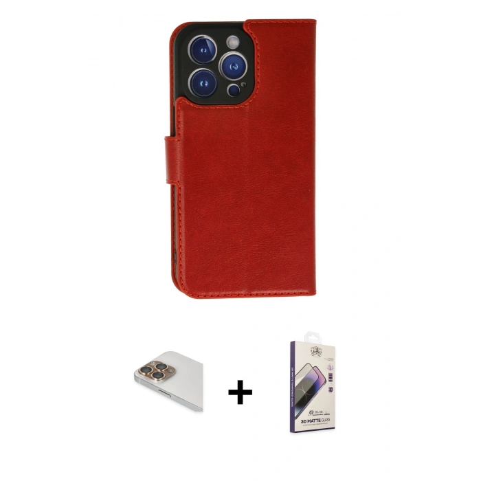 MARSİLYAN™- iPhone 13 Pro Max Kılıf Siluet Işık Serisi - Siyah Bilvis 3D Mat Cam Ekran Koruyucu + Pers Alüminyum Kamera Lens - GD