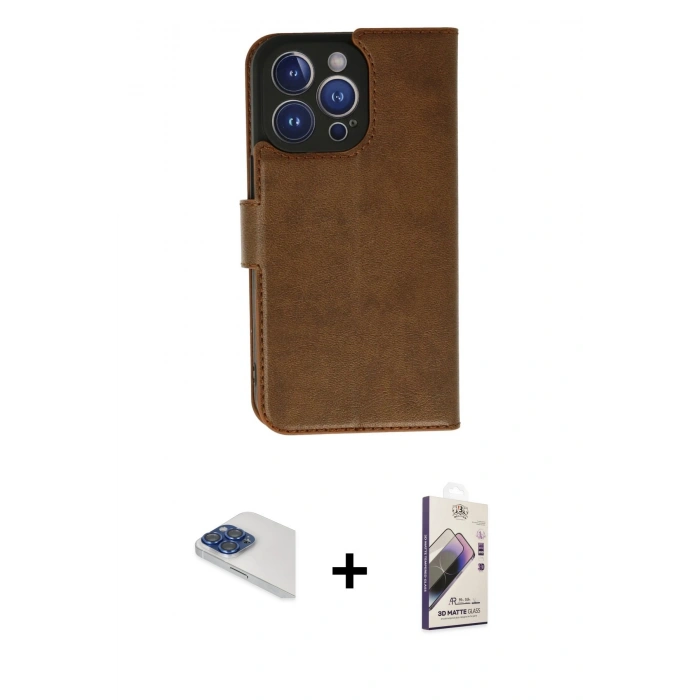 MARSİLYAN™- iPhone 13 Pro Max Kılıf Siluet Işık Serisi - Siyah Bilvis 3D Mat Cam Ekran Koruyucu + Pers Alüminyum Kamera Lens - LT