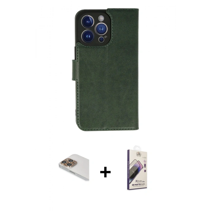 MARSİLYAN™- iPhone 13 Pro Max Kılıf Siluet Işık Serisi - Siyah Bilvis 3D Mat Cam Ekran Koruyucu + Pers Alüminyum Kamera Lens - GD