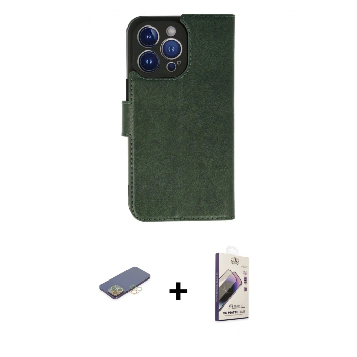 MARSİLYAN™- iPhone 13 Pro Max Kılıf Siluet Işık Serisi - Siyah Bilvis 3D Mat Cam Ekran Koruyucu + Renkli Kamera Lens Koruma Cam - SI