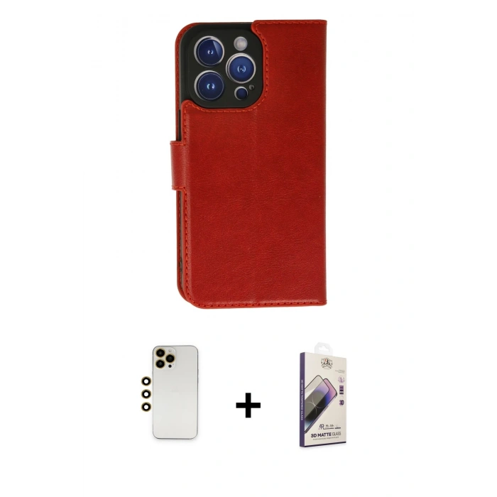 MARSİLYAN™- iPhone 13 Pro Max Kılıf Siluet Işık Serisi - Siyah Bilvis 3D Mat Cam Ekran Koruyucu + Shine Kamera Lens - GD
