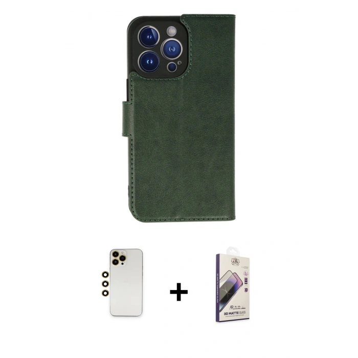 MARSİLYAN™- iPhone 13 Pro Max Kılıf Siluet Işık Serisi - Siyah Bilvis 3D Mat Cam Ekran Koruyucu + Shine Kamera Lens - GD