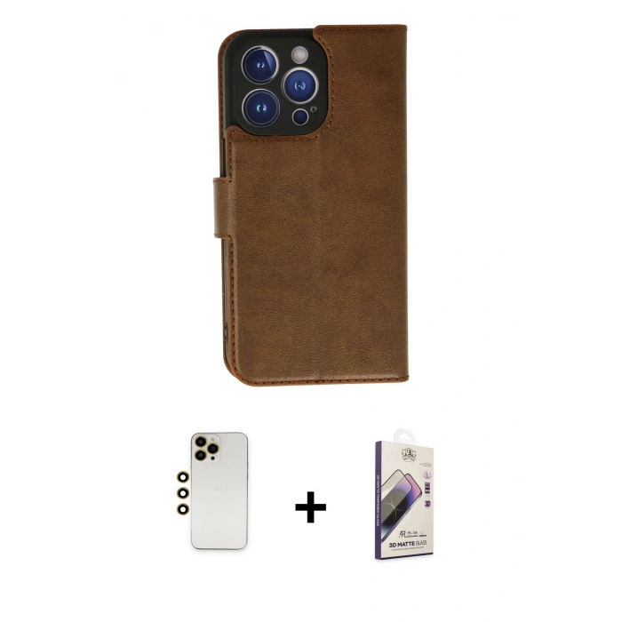MARSİLYAN™- iPhone 13 Pro Max Kılıf Siluet Işık Serisi - Siyah Bilvis 3D Mat Cam Ekran Koruyucu + Shine Kamera Lens - GD