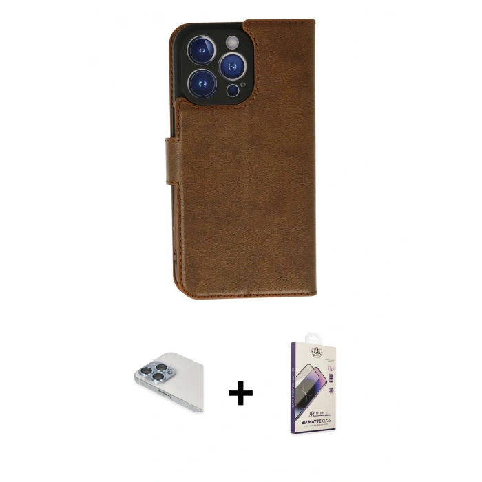 MARSİLYAN™- iPhone 13 Pro Max Kılıf Siluet Işık Serisi - Siyah Bilvis 3D Mat Cam Ekran Koruyucu + Pers Alüminyum Kamera Lens - SABE